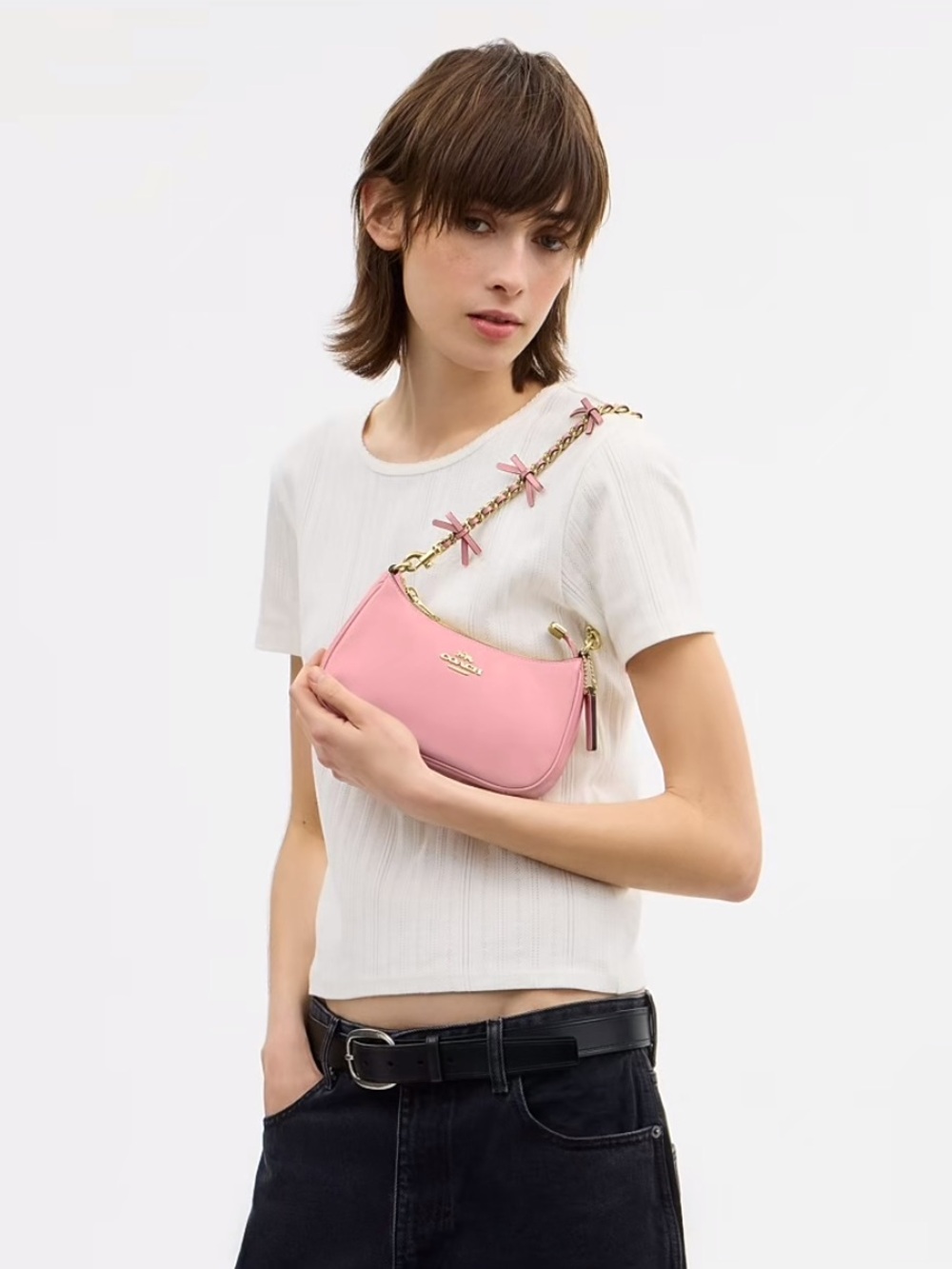 NWT！COACH Teri Mini Crossbody Bag With Bows（soft pink） - Picture 7 of 9